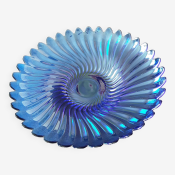 Large blue crystal bowl