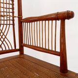 "Winter Garden" High back Wood and wicker chair