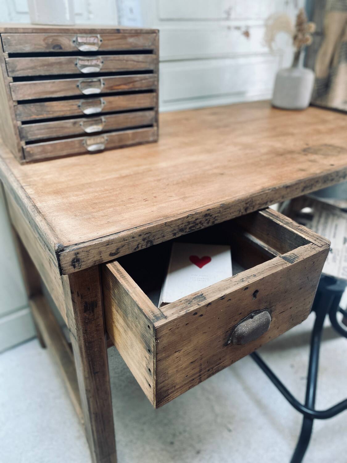 Antique workshop desk