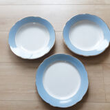 Round faience serving dishes from Lunéville KG, antique French, 50s