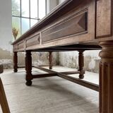 Solid walnut farmhouse castle table 1900 XXL