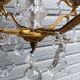 Rare antique cage chandelier in gilded bronze and crystal, 4 lights / WORKING CONDITION GAU?