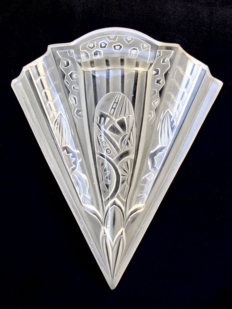 Art deco pressed glass sconce
