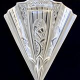 Art deco pressed glass sconce