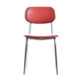 Red leatherette midcentury chair, Kovona, Czechoslovakia 1960s