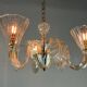 Venetian chandelier in colorless murano glass circa 1940