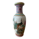 Chinese peacock vase with foliage