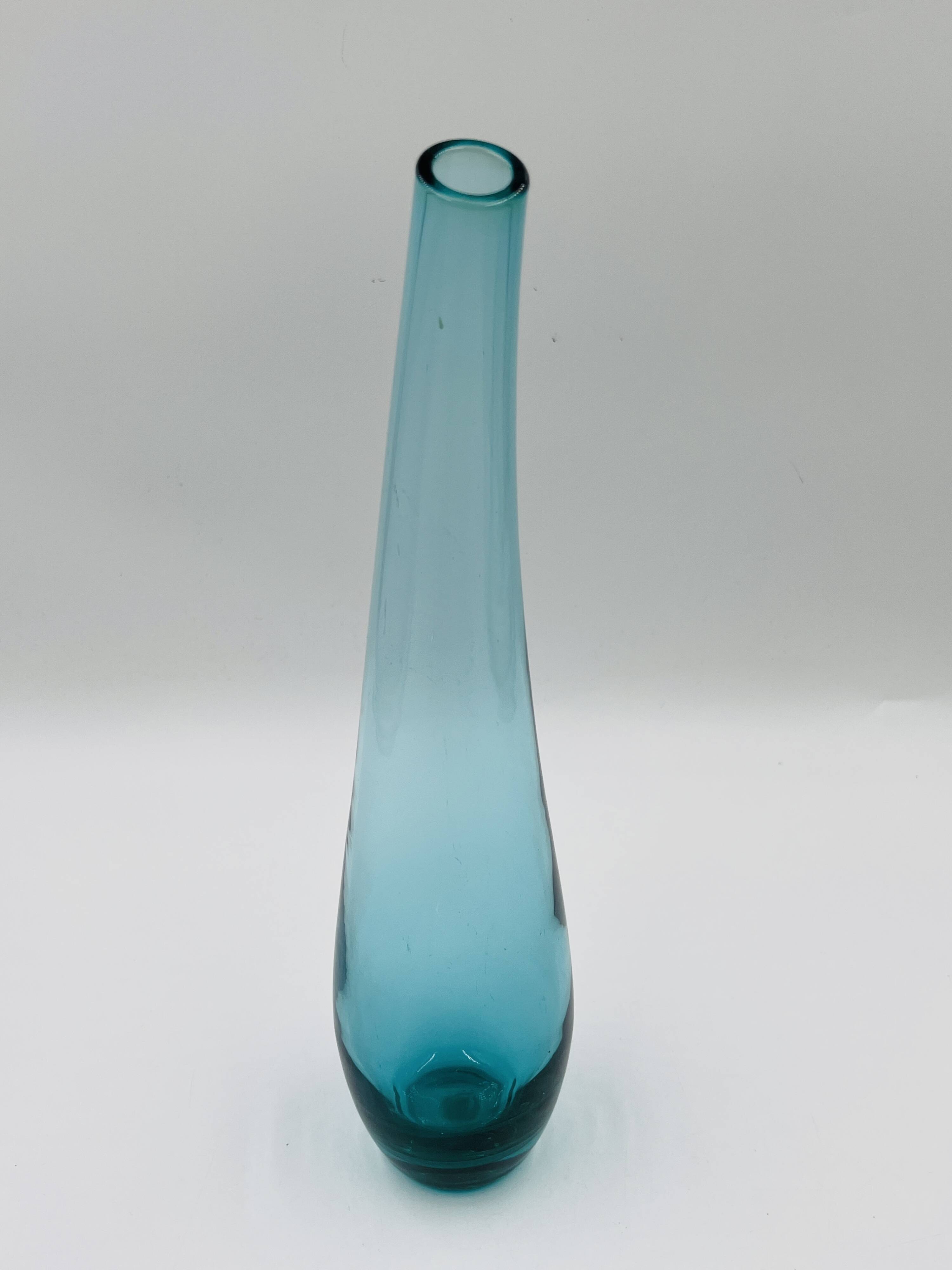 Curved glass bud vase