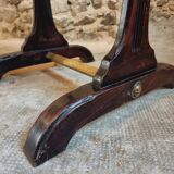 Table d'appoint ancienne française en noyer / Petite table d'écriture – Noyer teinté noir avec des nuances rougeâtres – Fin XIXe / début XXe siècle