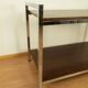 Shelf, chrome, stained mahogany, vintage from the 60s