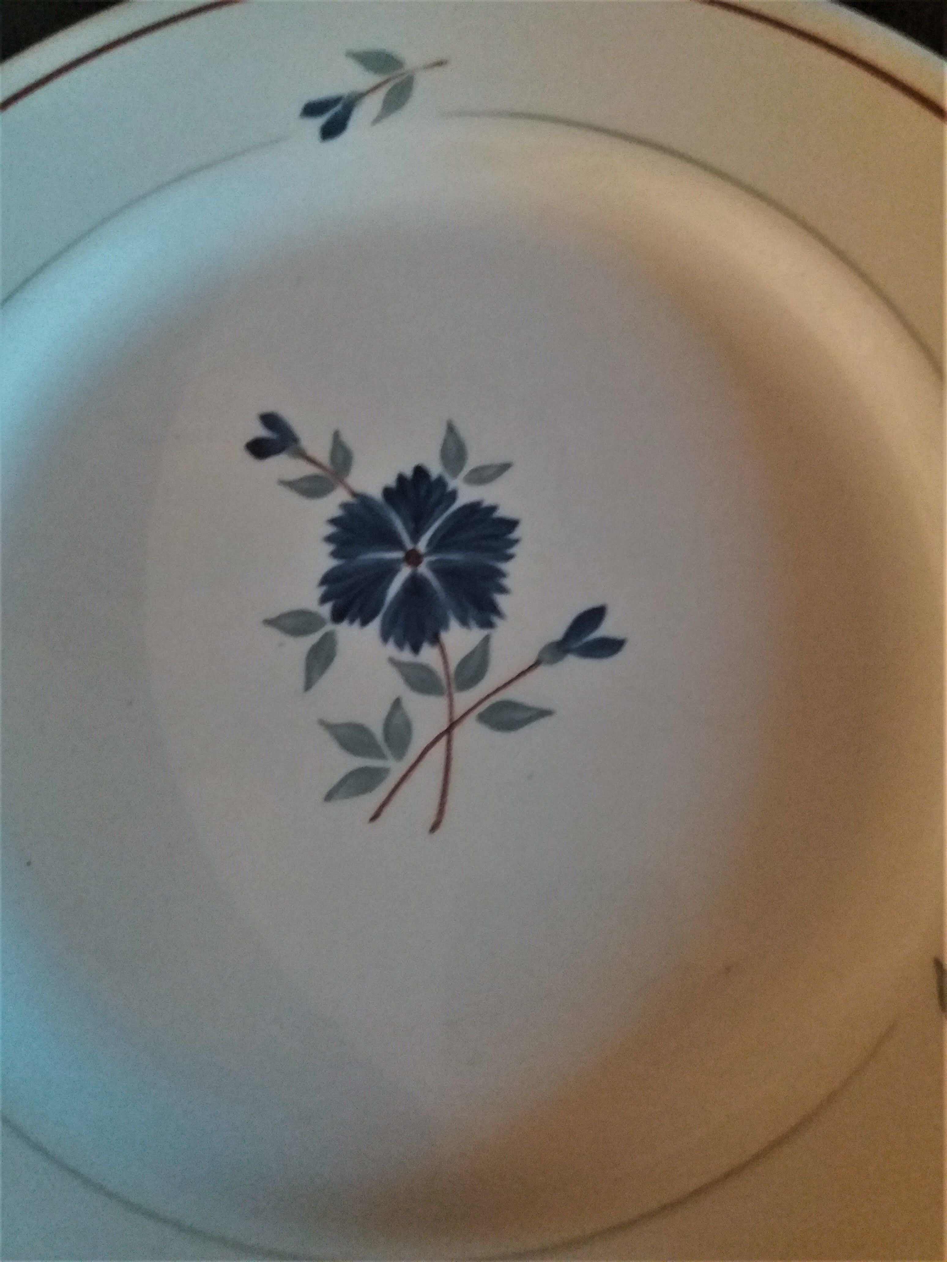 Series of six flat plates Moulin des loups Orchies model Prisca 50s