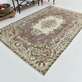 6x10 brown & beige classic antique rug, 192x299cm