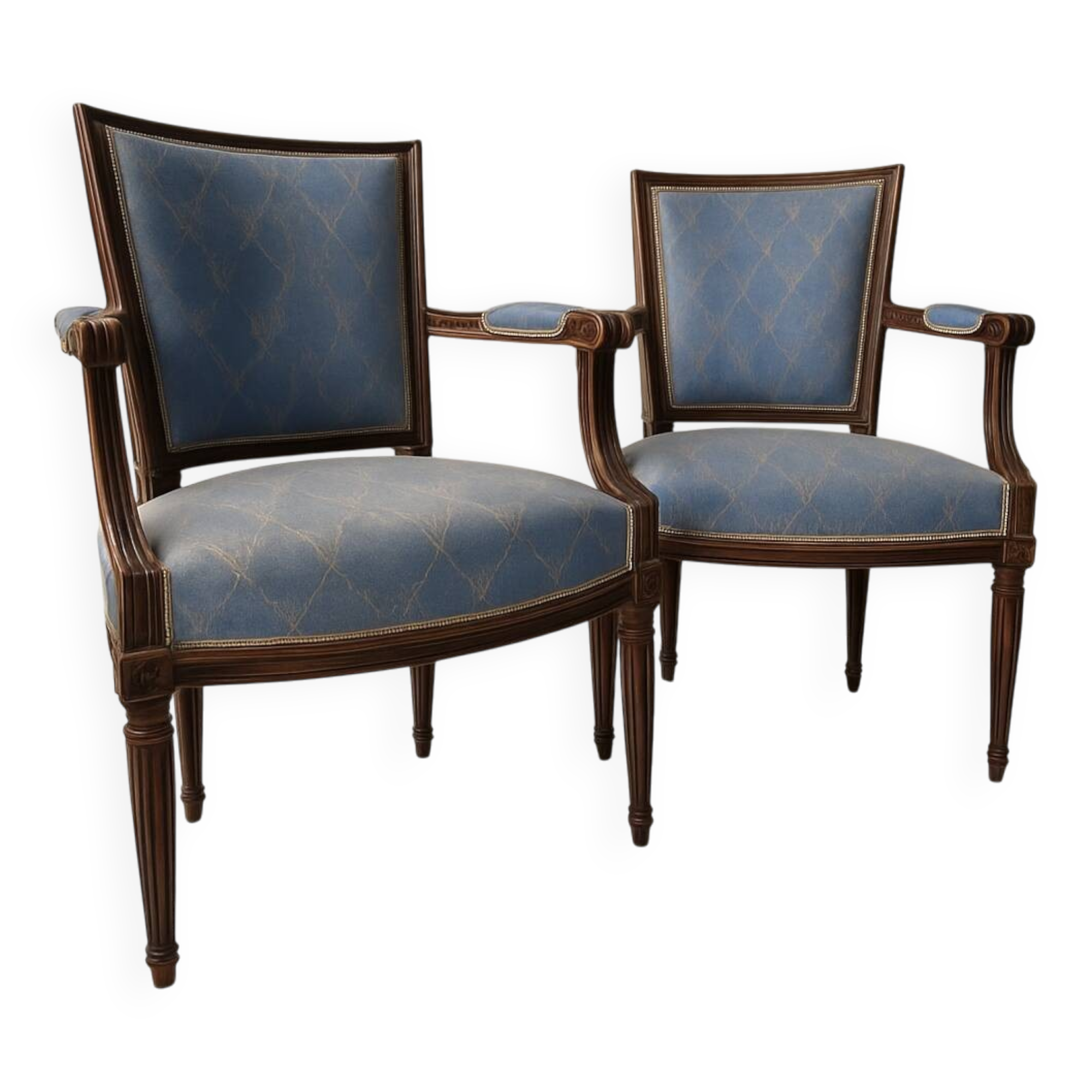 Pair of 18th-century Louis XVI cabriolet armchairs