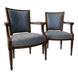 Paire de fauteuils cabriolet xviiième louis xvi