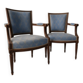 Pair of 18th-century Louis XVI cabriolet armchairs