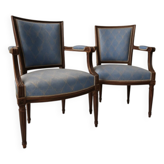 Paire de fauteuils cabriolet xviiième louis xvi