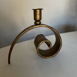 Battered iron candle holder Italian work 1970