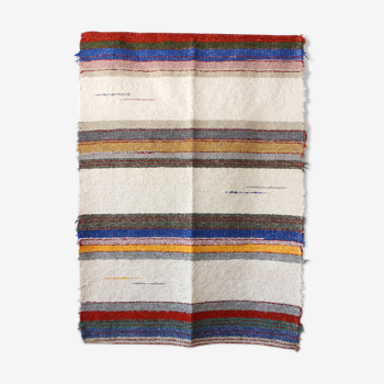 Hand-woven handmade rug - 140 x 200 cm - multicolor & white