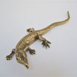 solid brass lizard gilded bronze 70s