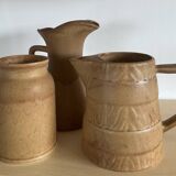 Trio of stoneware jug vases from the 70s