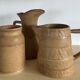 Trio of stoneware jug vases from the 70s