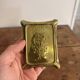 Antique Ashtray Catchall Art Nouveau Gilded Brass Flowers 20th Century
