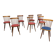 Huit chaises Baumann à assise colorée