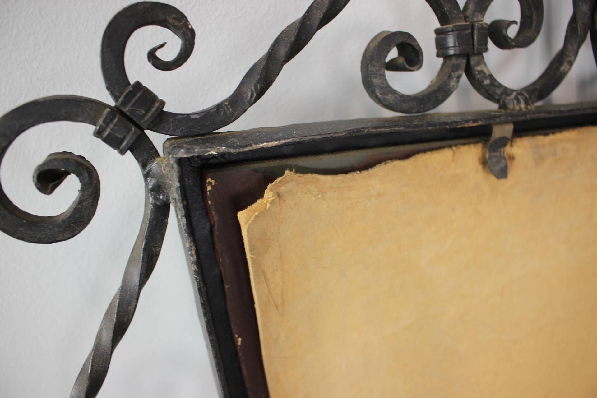 Ornamental wrought iron mirror MOKO Prague, Czechoslovakia, mid-20th century