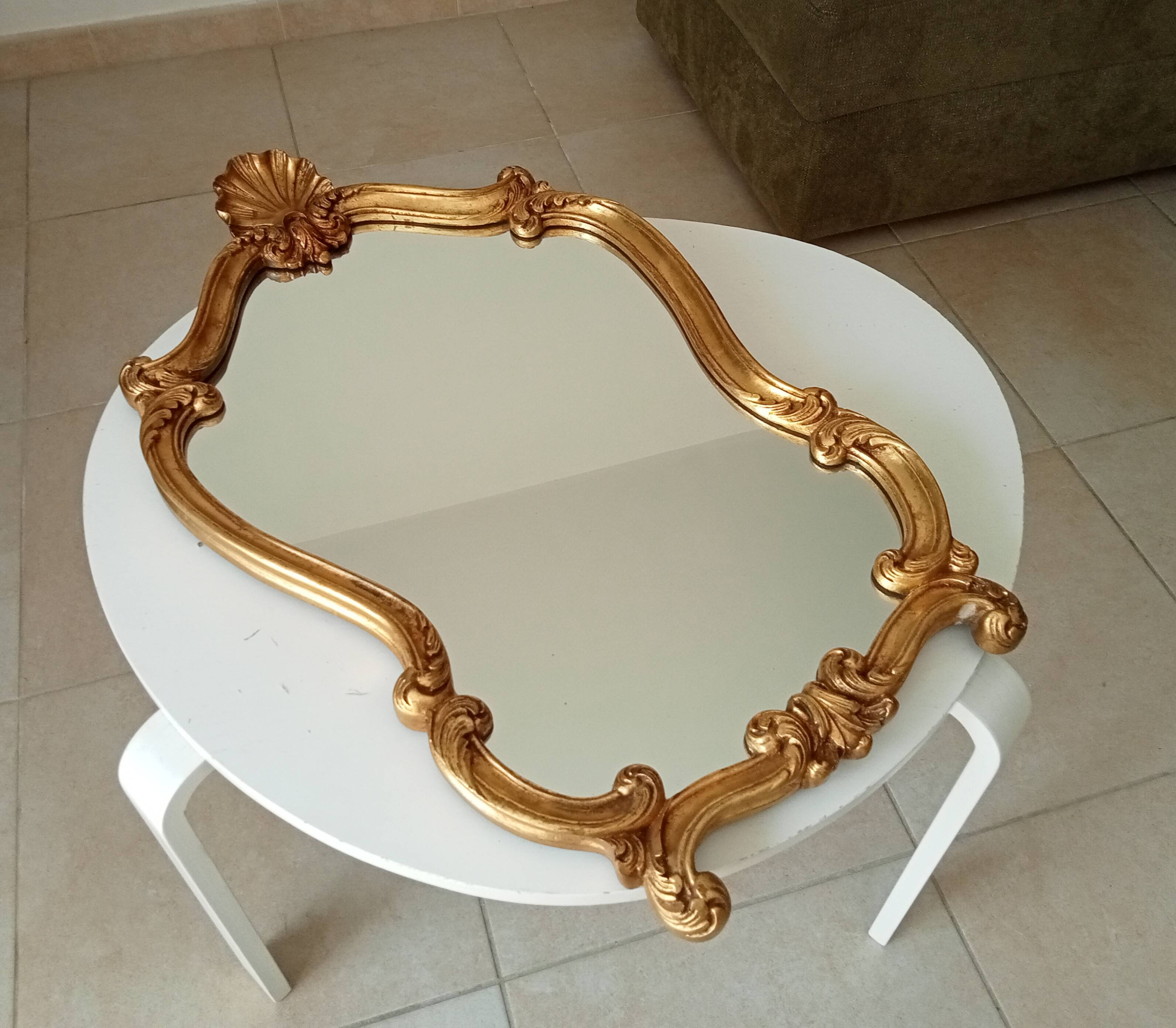 Antique baroque rococo mirror in gilded wood 77*47 cm