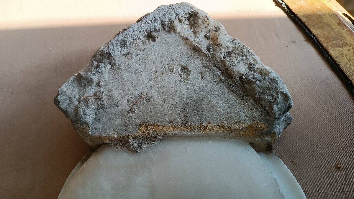 Antique holy water font in Italian Baroque marble