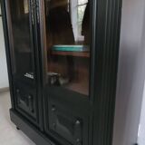 Old black Napoleon III display case, dresser, cabinet of curiosities, storage unit