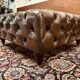 Large Brown Chesterfield Hocker
