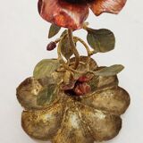 Wrought iron table lamp and gold leaf. France, 1950