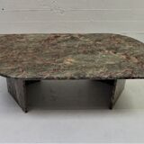 Vintage green and red marble coffee table