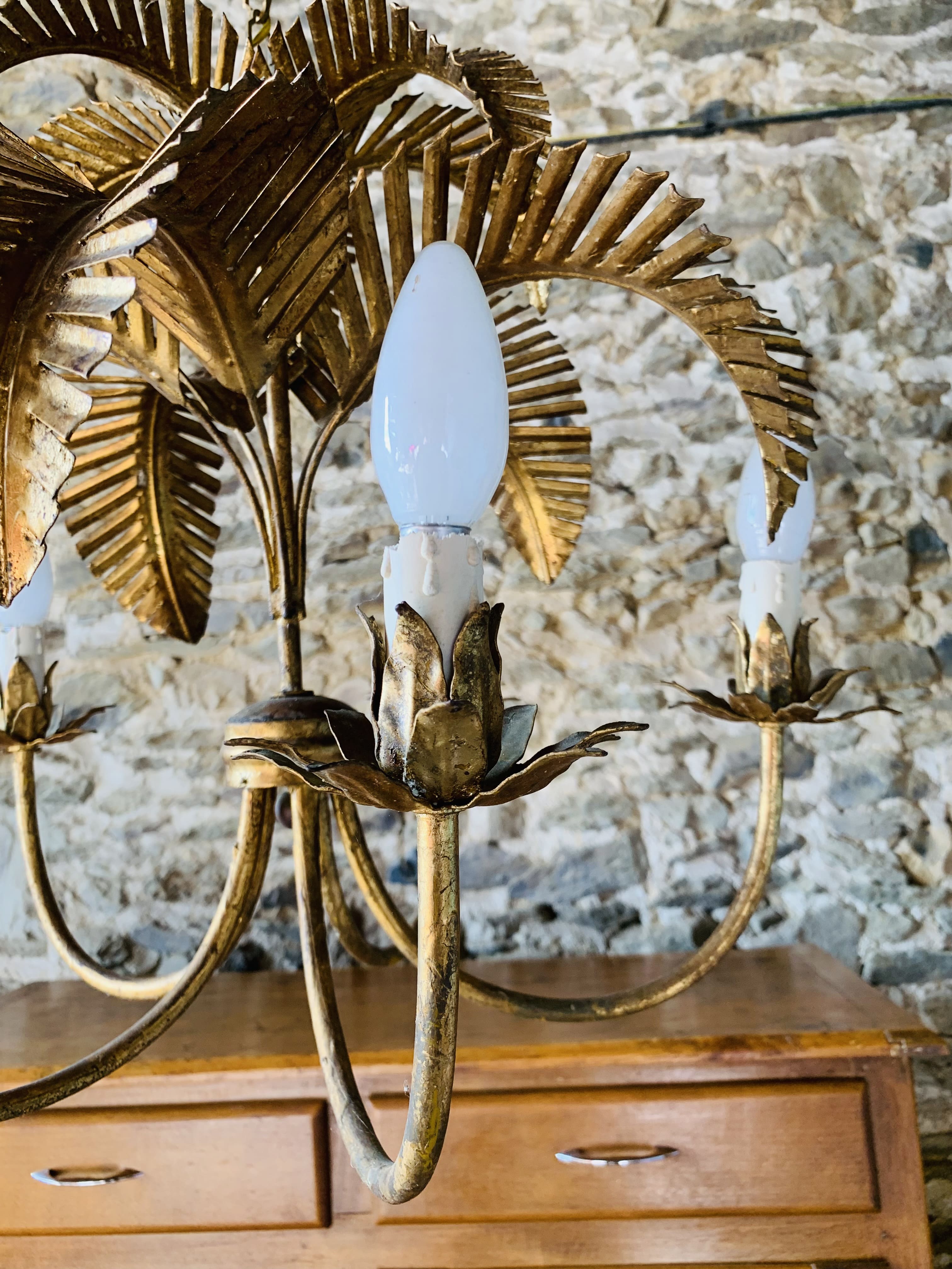 Palm type chandelier by Hans Kogl