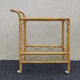 Bamboo service, wheeled cart, rolling bar, bar, vintage dessert