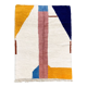 Moroccan Berber carpet beni ouarain ecru with colorful patterns 143x110cm