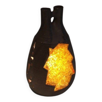 Ceramic and orange-yellow glass lamp
