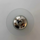 Vintage moon ceiling lamp, chrome and sandblasted glass, France 1970