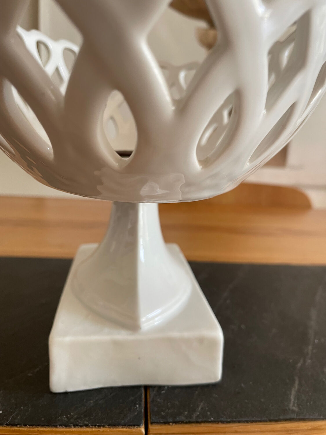 Old white porcelain fruit cup