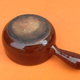 Glazed terracotta pan straight handle