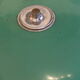 Bauhaus style desk lamp in green lacquered metal, circa 1950-60.