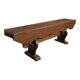 Rustic bench in solid oak with a small dowel size.