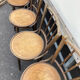 4 curved wooden bistro chairs
