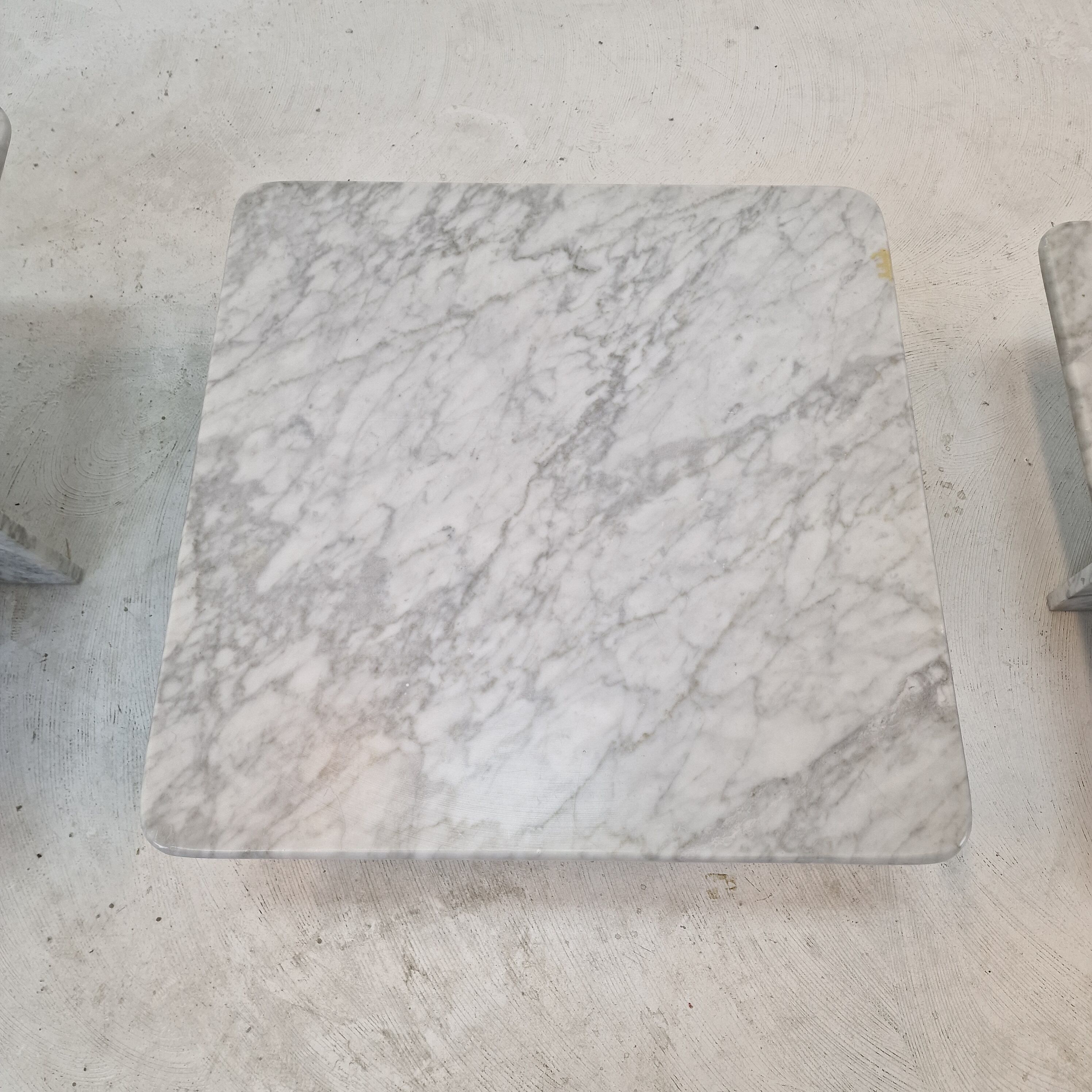Set of 3 italian marble coffee or side tables, 1970s