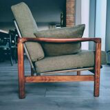 Mid Century Armchair Green Pillows Upholstery Living room armchair renovated