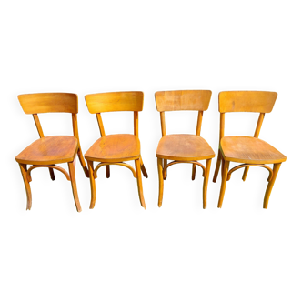 4 wooden bistro chairs