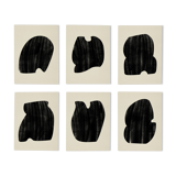 Set of 6 abstract giclee prints, A4