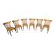 6 Luterma curved wooden bistro chairs
