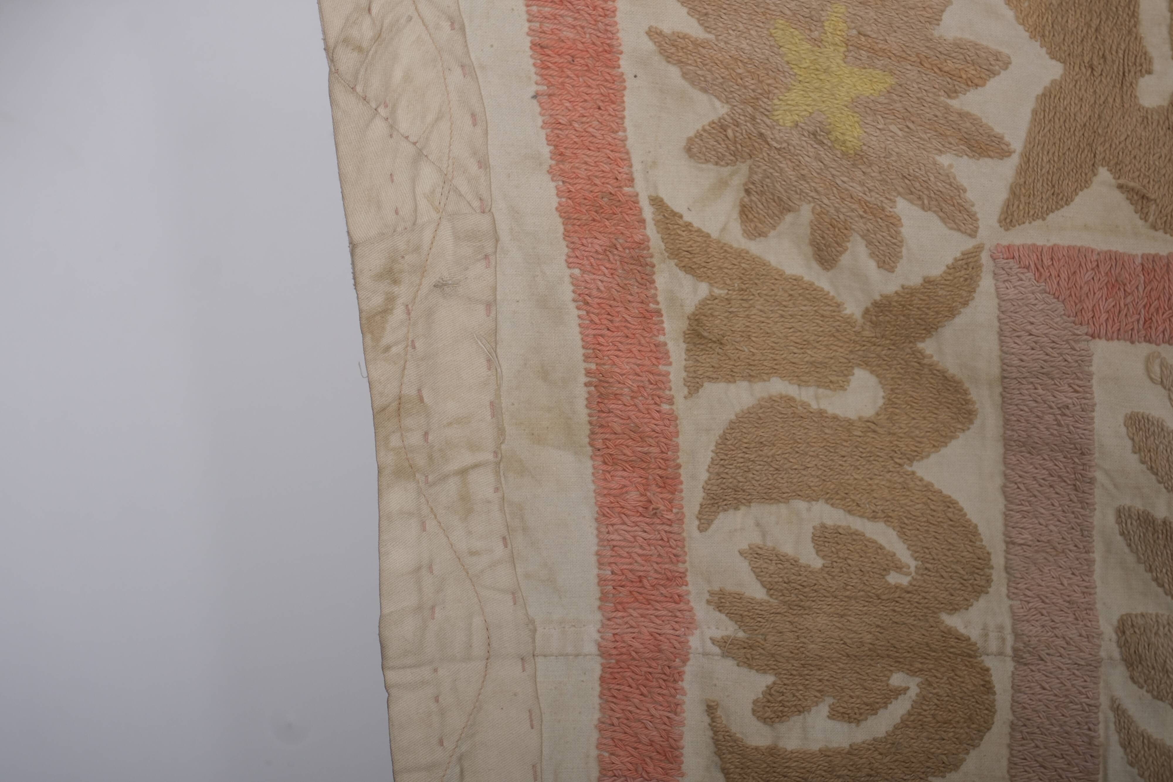 Hand knotted rug, vintage turkish rug 124x124 cm